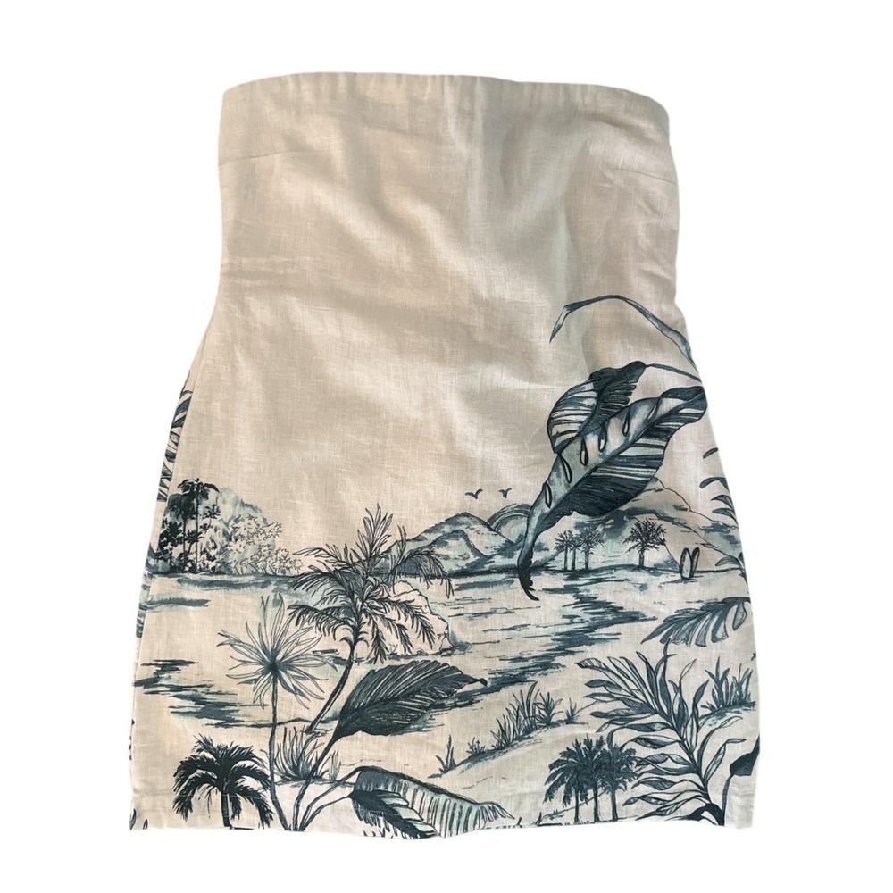 New Abercrombie & Fitch Scarlett Strapless Linen Skort Strapless M Linen Blend - Picture 3 of 12